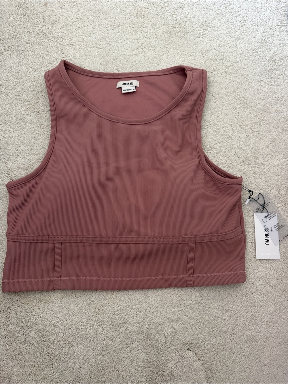 Jason Wu Mauve Ribbed Crop Tank